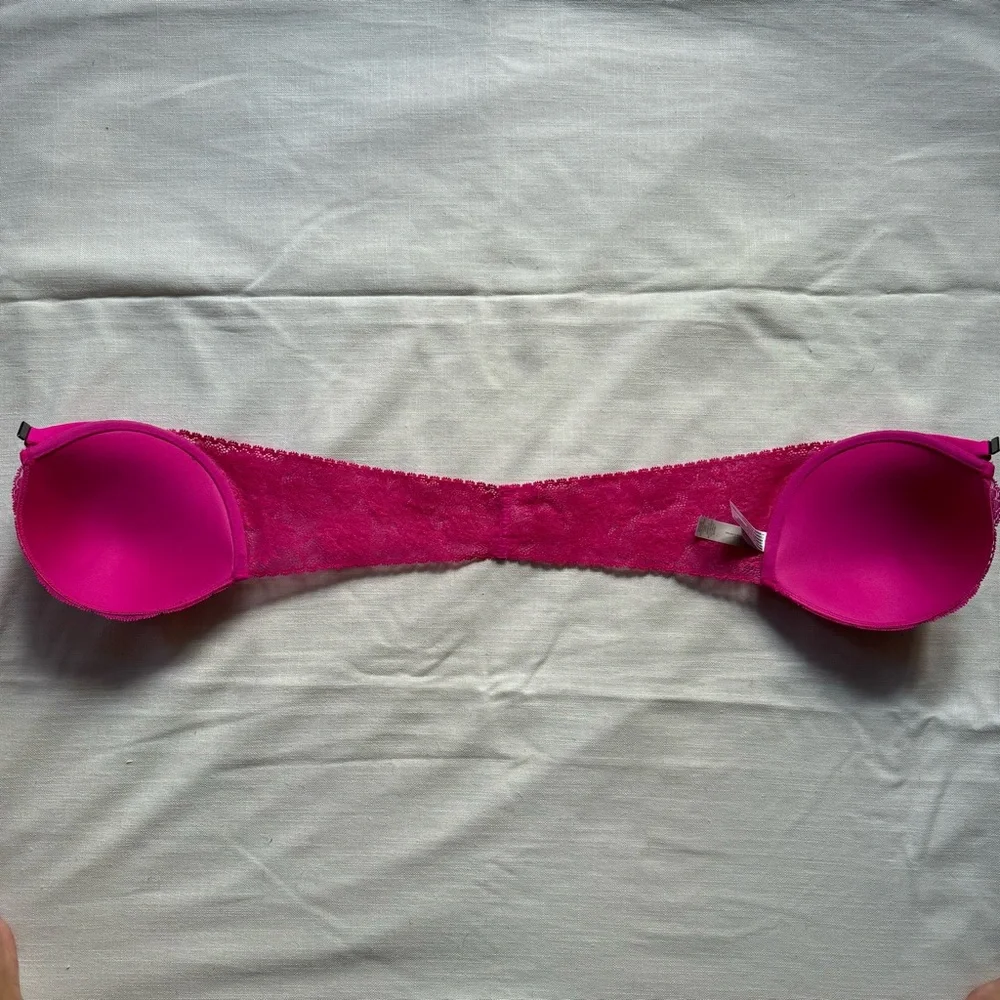 Victoria's Secret Hot Pink Push-up Strapless Bra 36 C 💖 - Picture 5 of 9